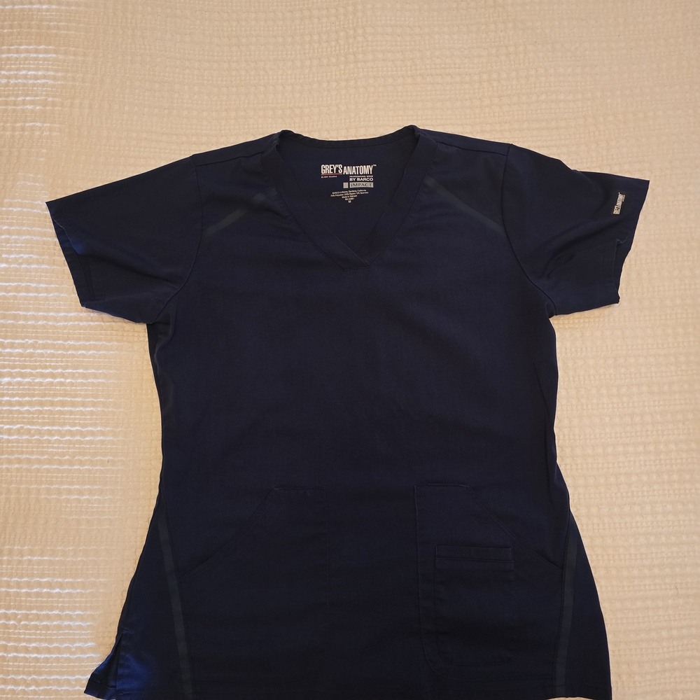 Grey's Anatomy Navy Blue V-Neck Scrub Top